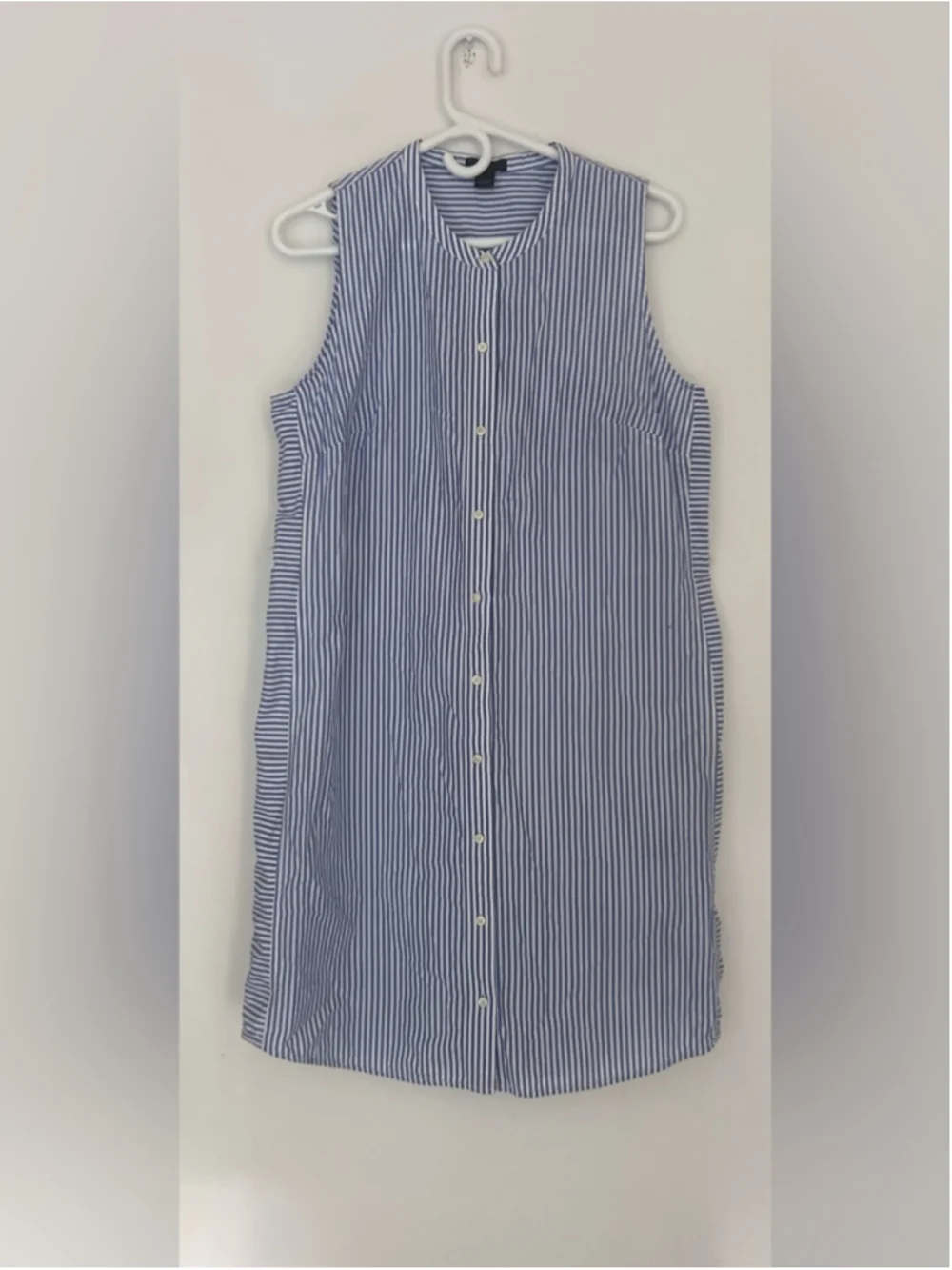 J.Crew Blue & White Striped Sleeveless Shirt Dress Size XS